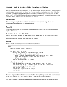 MPI Lab: Pi Approximation & Ring Communication