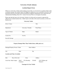 University of South Alabama  Accident Report Form