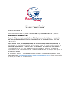 USA Process Improvement Committee OUTCOME DOCUMENTATION FORM Improvement Number:  20