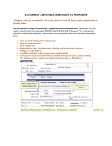 4. CHANGING LIMITS FOR A CARDHOLDER ON PEOPLESOFT  BC Custom Menu