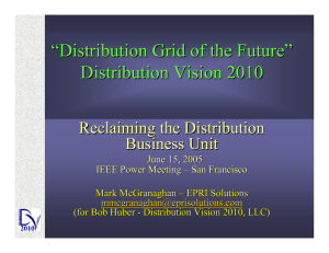 “ Distribution Grid of the Future ” Distribution Vision 2010