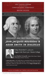 JEan JacquES RouSSEau &amp; adam Smith in dialoguE ExchangE and SElf-falSification: