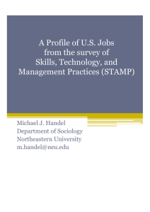 A Profile of U.S. Jobs from the survey of Skills, Technology, and