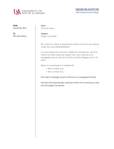 University Memorandum Template - South Alabama