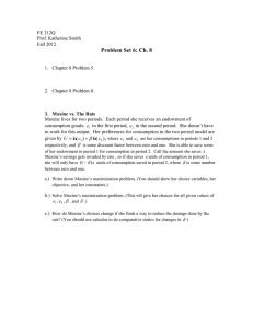 Economics Problem Set: Consumer Choice & Savings