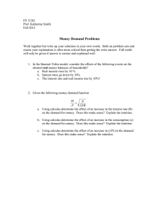 Money Demand Problems