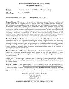 MACON COUNTY DEPARTMENT OF SOCIAL SERVICES EMPLOYMENT OPPORTUNITY  Position:
