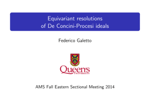 Equivariant resolutions of De Concini-Procesi ideals Federico Galetto
