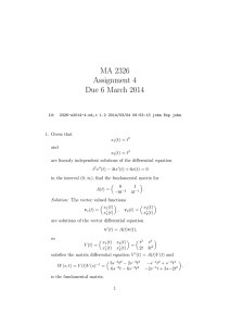 MA 2326 Assignment 4 Due 6 March 2014