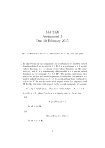 MA 2326 Assignment 3 Due 10 February 2015
