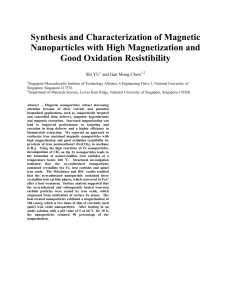 Synthesis and Characterization of Magnetic Nanoparticles with High Magnetization and