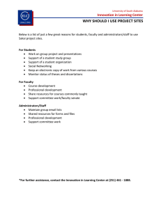 WHY SHOULD I USE PROJECT SITES Innovation in Learning Center