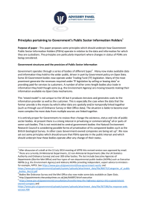 Principles pertaining to Government’s Public Sector Information Holders