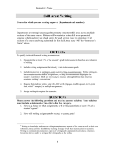 Skill Area: Writing