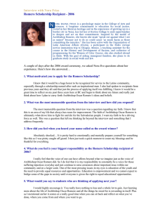 Interview with Nora Frias Romero Scholarship Recipient - 2006