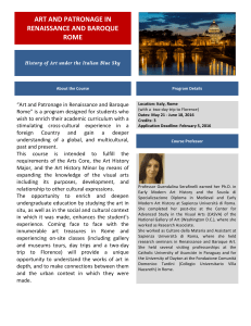 ART	AND	PATRONAGE	IN RENAISSANCE	AND	BAROQUE ROME