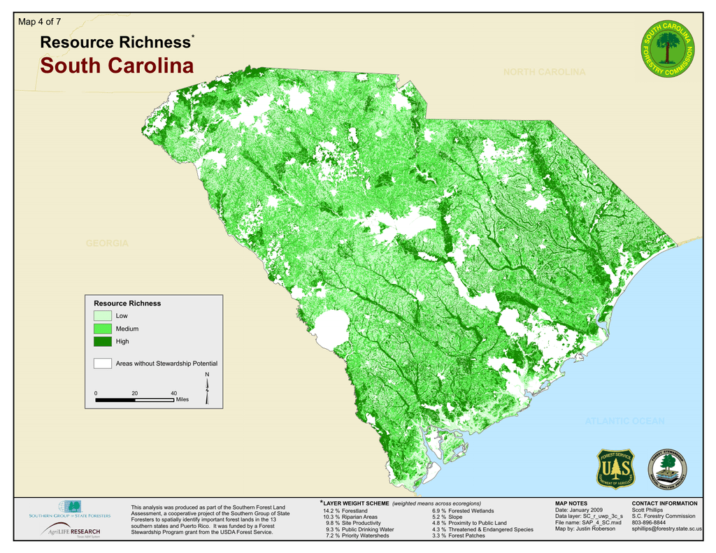 South Carolina Wetlands Map South Carolina Resource Richness Map 4 Of 7 *