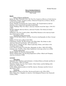 Michael Mezzano Reading List for Oral Exams Prof. Lyerly