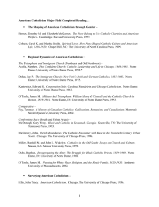 American Catholicism Major Field Completed Reading…