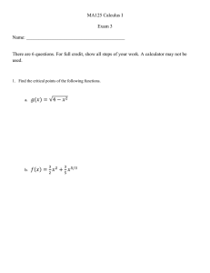 MA125 Calculus I  Exam 3 Name: _________________________________________