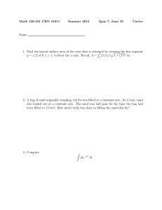 Math 126-101 CRN 31611 Summer 2015 Quiz 7, June 16 Carter