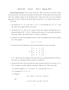 Math 316 Carter Test 1 Spring 2011