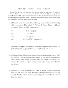 Math 125 Carter Test 2 Fall 2009