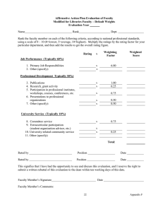 Affirmative Action Plan Evaluation of Faculty Evaluation Year