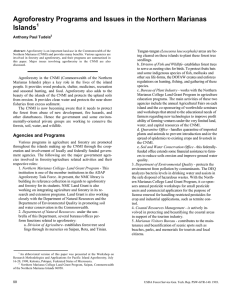 Agroforestry Programs and Issues in the Northern Marianas Islands 1 Anthony Paul Tudela