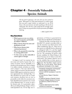 Chapter 4 – Potentially Vulnerable Species: Animals 4