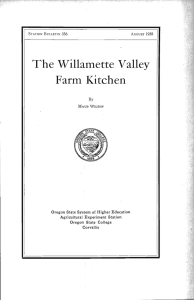 The Willamette Valley Farm Kitchen Oregon State System of Higher Education