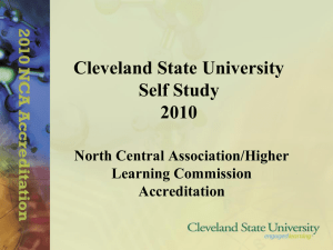 Cleveland State University Self Study 2010 North Central Association/Higher