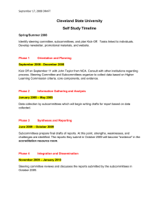 Cleveland State University Self Study Timeline