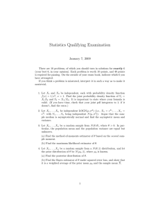 Statistics Qualifying Examination January 7, 2009