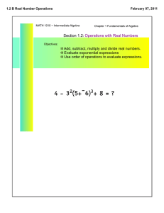 Real Number Operations: Algebra Fundamentals