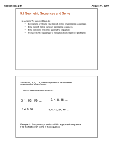 Geometric Sequences and Series Lecture Notes