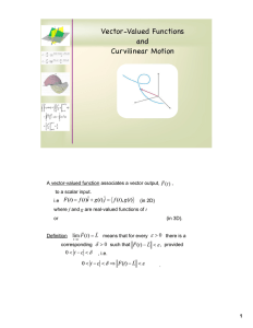Vector-Valued Functions and Curvilinear Motion