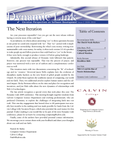 Dynamic Link The Next Iteration Table of Contents Christian Perspectives on Software Development
