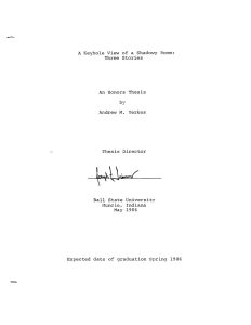 --.. A  Keyhole  View  of  a ... Three  Stories An  Honors  Thesis