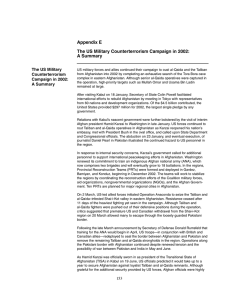 Appendix E The US Military Counterterrorism Campaign in 2002: A Summary