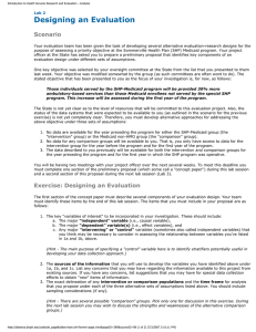 Designing an Evaluation Scenario