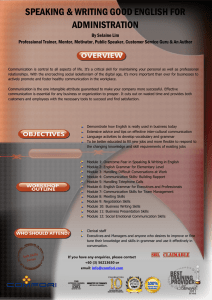 SPEAKING &amp; WRITING GOOD ENGLISH FOR ADMINISTRATION