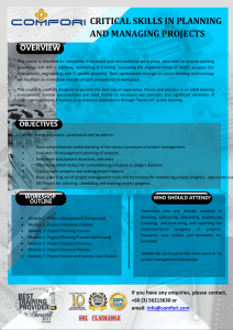 CRITICAL SKILLS IN PLANNING AND MANAGING PROJECTS