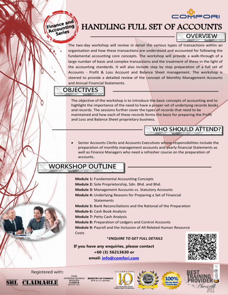 HANDLING FULL SET OF ACCOUNTS