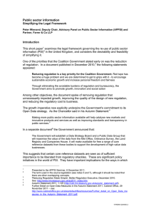 Public sector information Simplifying the Legal Framework