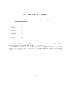 Math 2200-1. Quiz 3. Fall 2008.