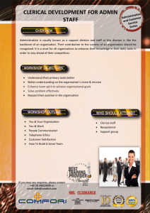 CLERICAL DEVELOPMENT FOR ADMIN STAFF