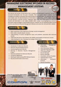 MANAGING ELECTRONIC RECORDS IN RECORD MANAGEMENT SYSTEMS