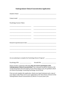 Undergraduate Clinical Concentration Application