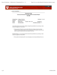 Course Evaluations -- Administrative Computing Service -- U...